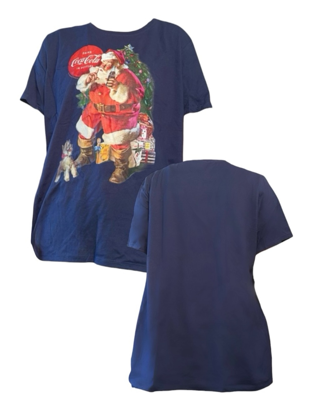 Coca-Cola Festive Santa Navy Tee